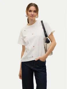 Vero Moda T-Shirt Solvei 10325318 Biały Regular Fit - Koszulki i topy damskie - miniaturka - grafika 1