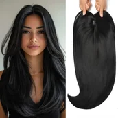 Pozostałe akcesoria fryzjerskie - TEMU 22-calowy (ok. 55 cm) złoty i blejonie blond włosy z góry syntetycznego warkocza z szwajcarską podstawą i 3 klipsami, odpowiednie do - miniaturka - grafika 1