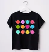 Koszulki dla dziewczynek - CZARNA Koszulka w kropki dzień kropki - miniaturka - grafika 1