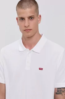 Koszulki męskie - Levi's Polo męskie kolor biały gładki - grafika 1