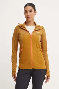 Salewa bluza sportowa Puez Hyb kolor brązowy z kapturem wzorzysta 00.0000027389 - Bluzy damskie - miniaturka - grafika 1