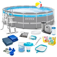 Baseny ogrodowe - Basen ogrodowy stelażowy INTEX 488x122 zestaw + CHEMIA 18w1 26730 - miniaturka - grafika 1