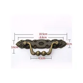 Zawiasy, okucia i inne akcesoria - 4 klasyczne uchwyty do szuflad ze stopu cynku w kolorze brązu vintage z 8 śrubami M2 do mebli. - miniaturka - grafika 1