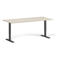 Biurka - Stół z regulacją wysokości, 1 silnik, 745 - 1235 mm, blat 1800 x 800 mm, podstawa czarna, brzoza - miniaturka - grafika 1