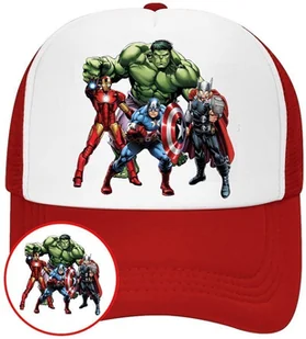 Czapka z Daszkiem Avengers Czerwona z Nadrukiem Lato Siatka Bejsbolówka - Czapki i chusty sportowe męskie Czapka z Daszkiem Avengers Czerwona z Nadrukiem Lato Siatka Bejsbolówka - Czapki i chusty sportowe męskie - miniaturka - grafika 1
