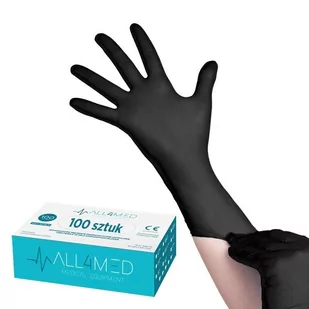 ACTIVESHOP ALL4MED JEDNORAZOWE RĘKAWICE DIAGNOSTYCZNE NITRYLOWE CZARNE S activeshop-122622 - Rękawiczki jednorazowe - miniaturka - grafika 1
