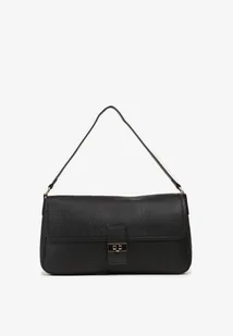 Czarna Prostokątna Torebka na Ramię z Metaliczną Ozdobą Durrive - Torebki damskie - miniaturka - grafika 1