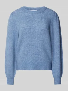Sweter z dzianiny z bufiastymi rękawami model ‘SLFLULU’ - Swetry damskie - miniaturka - grafika 1