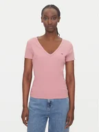 Koszulki i topy damskie - Tommy Jeans T-Shirt Essential DW0DW17385 Różowy Slim Fit - miniaturka - grafika 1