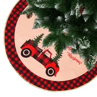Pozostałe akcesoria świąteczne - Springos Dywanik pod choinkę 91 cm czerwony z samochodem, mata na prezenty merry christmas CA0793 - miniaturka - grafika 1