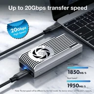 Obudowy i kieszenie na dyski twarde - Kieszeń Graugear GRAUGEAR externes Gehäuse M.2 NVMe mit Lüfter 20Gbit - miniaturka - grafika 1
