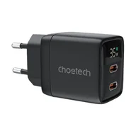 Ładowarki do telefonów - Ładowarka sieciowa GAN USB-C-USB-C Choetech PD6051 (czarna) - miniaturka - grafika 1