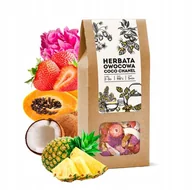 Herbata - Herbata owocowa COCO CHANEL premium truskawki kokos papaja na prezent 100g - miniaturka - grafika 1