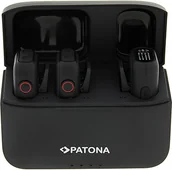 Akcesoria fotograficzne - PATONA Premium Bezprzewodowy system mikrofonowy do smartfonów i kamer cyfrowych z etui ładującym (9877) -  Raty - miniaturka - grafika 1
