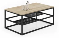 Ławy i stoliki kawowe - Prostokątny stolik kawowy w stylu industrialnym dąb sonoma + czarny B1-A55 - miniaturka - grafika 1