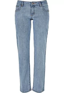 Spodnie damskie - Urban Classics Damskie spodnie z niskim stanem, proste spodnie jeansowe, Tinted Lightblue Washed, 29 - grafika 1