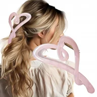 Ozdoby do włosów - Spinka klamra do włosów XL transparentna różowa 12x5cm SP371 - miniaturka - grafika 1