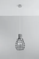 Lampy sufitowe - Sollux Lighting Industrialna LAMPA wisząca SL.285 druciana OPRAWA zwis drut cement beton czarny szary - miniaturka - grafika 1