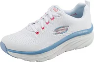 Sneakersy damskie - Skechers Damskie sneakersy D'lux Walker Refreshing Mood, Biała siatka, różowo-niebieskie wykończenie, 40 EU - miniaturka - grafika 1