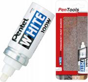 Kredki, ołówki, pastele i pisaki - Marker Olejowy Pentel Biały X100W Do Przemysłu - miniaturka - grafika 1