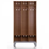 Szafki BHP - B2B Partner Szafa ubraniowa trzyczęściowa, wysoka, orzech 610772 - miniaturka - grafika 1