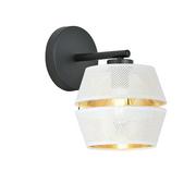 Lampy ścienne - MALIA K1 WHITE/GOLD 1185/K1 lampa wisząca czarna z abażurem złoty środek - miniaturka - grafika 1