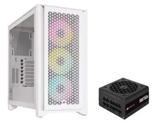 Corsair iCUE 4000D Airflow ARGB Biały + RM750e 750W 80+ Gold Czarny - Obudowy komputerowe - miniaturka - grafika 1