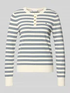 Bluzki damskie - Bluzka z długim rękawem o kroju regular fit z mieszanki bawełny - miniaturka - grafika 1