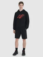 Spodenki męskie - 4F Spodenki dresowe męskie - czarne L - miniaturka - grafika 1