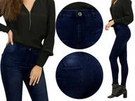 Legginsy - Gatta Leginsy Margherita jak spodnie denim blue S - miniaturka - grafika 1