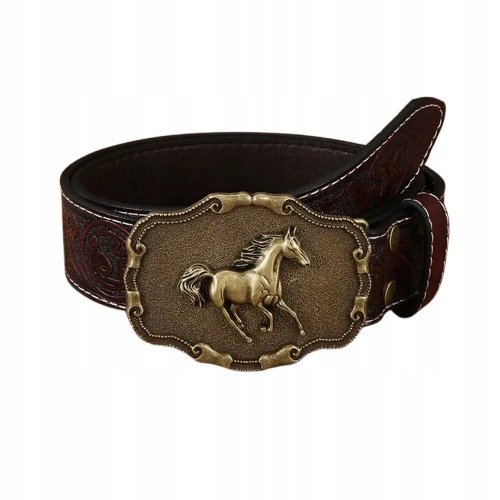 Pas pasek kowbojski western cowboy KOŃ bordowy retro vintage kostium 110 cm