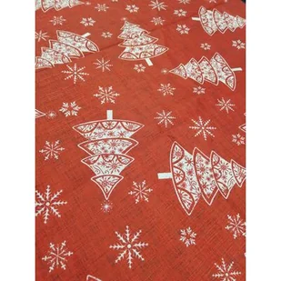 Obrus świąteczny choinki 140 x 180 cm czerwony - Obrusy i serwetki - miniaturka - grafika 1