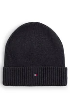 Czapki męskie - Tommy Hilfiger Czapka męska z dodatkiem kaszmiru Mężczyźni Bawełna szary jednolity, ONE SIZE - miniaturka - grafika 1