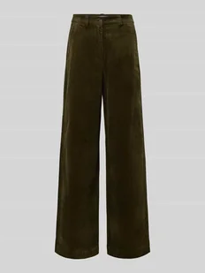 Spodnie sztruksowe z szeroką nogawką z czystej bawełny - Spodnie damskie - miniaturka - grafika 1