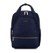 Torebki damskie - Damski plecak na laptopa 15,6'' z nylonu granatowy - miniaturka - grafika 1