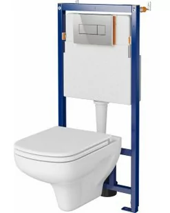 Cersanit Tech Line Opti Set B623 Zestaw Toaleta WC bez kołnierza + deska wolnoopadająca + stelaż podtynkowy WC + przycisk spłukujący WC S701-645 - Stelaże i zestawy podtynkowe do WC - miniaturka - grafika 2