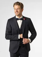 Garnitury - CG - CLUB of GENTS Męska marynarka od garnituru modułowego Mężczyźni Slim Fit wełna ze strzyży niebieski wypukły wzór tkaniny, 46 - miniaturka - grafika 1
