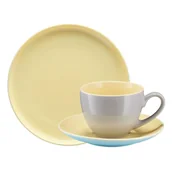 Serwisy do kawy i herbaty - Serwis kawowy porcelanowy na 6 osób BORNEO yellow-grey-blue - miniaturka - grafika 1