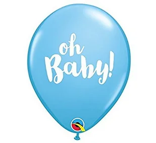BALONY QL 11'' OH BABY PASTELOWE NIEBIESKIE 25 SZT - Baby shower i roczek - miniaturka - grafika 1