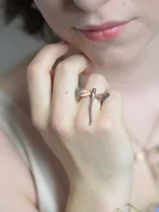 Pierścionki - Pierścionek srebrny - Ważka W3 - miniaturka - grafika 1