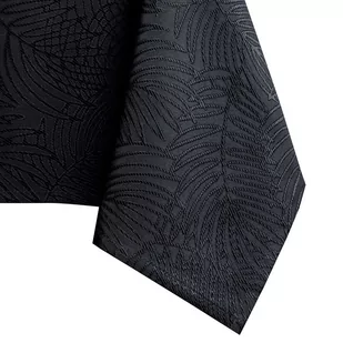 Obrus Gaia Czarny Tłoczony Roślinny 110x160 owal AmeliaHome - TCLOTH/AH/GAIA/HMD/BLACK/O110X160 - Obrusy i serwetki - miniaturka - grafika 1