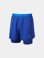 Spodnie sportowe męskie - RONHILL Spodenki do biegania męskie TECH 5" TWIN SHORT ocean/citrus - miniaturka - grafika 1