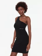 Sukienki - Calvin Klein Jeans Sukienka codzienna J20J220757 Czarny Slim Fit - miniaturka - grafika 1