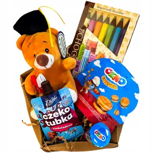 Prezent na Rozpoczęcie Roku Szkolnego Rozpoczęcie słodycze dla Ucznia miś - Zestawy upominkowe Prezent na Rozpoczęcie Roku Szkolnego Rozpoczęcie słodycze dla Ucznia miś - Zestawy upominkowe - miniaturka - grafika 1