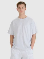 Koszulki męskie - 4F T-shirt oversize gładki uniseks 4FWSS25TTSHU1972-27M Szary Roz. L - miniaturka - grafika 1