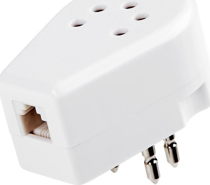 Adapter wtyku telefonicznego Belgijskiego - biały TEL0055
