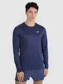 Koszulki sportowe męskie - 4F Longsleeve do biegania szybkoschnący męski - szary L - miniaturka - grafika 1