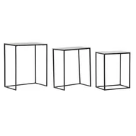 Ławy i stoliki kawowe - Emaga Komplet 3 Stolików DKD Home Decor Srebrzysty Czarny Metal Aluminium Nowoczesny (50,5 x 28,5 x 59 cm) (1) (3 pcs) (3 Sztuk) - miniaturka - grafika 1