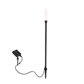 Lampy stojące - QAZQA Lampa podłogowa zewnętrzna czarna z wbudowanym akumulatorem LED i panelem słonecznym - Barry - miniaturka - grafika 1