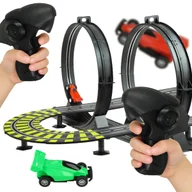 Zabawki konstrukcyjne - TOR WYŚCIGOWY TOR SAMOCHODOWY 2 AUTA elektryczny 230V + 2 PILOTY dł. 1157cm - miniaturka - grafika 1